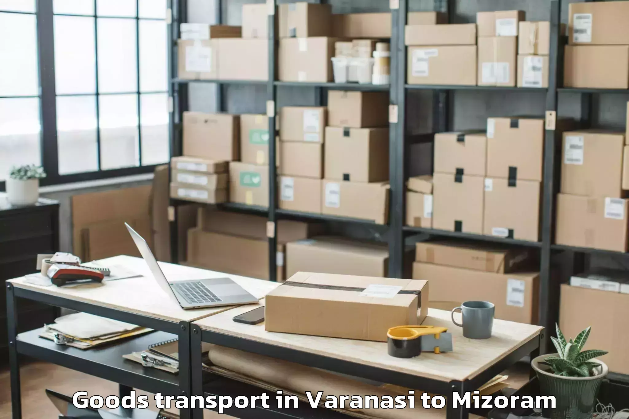 Trusted Varanasi to Khawzawl Goods Transport